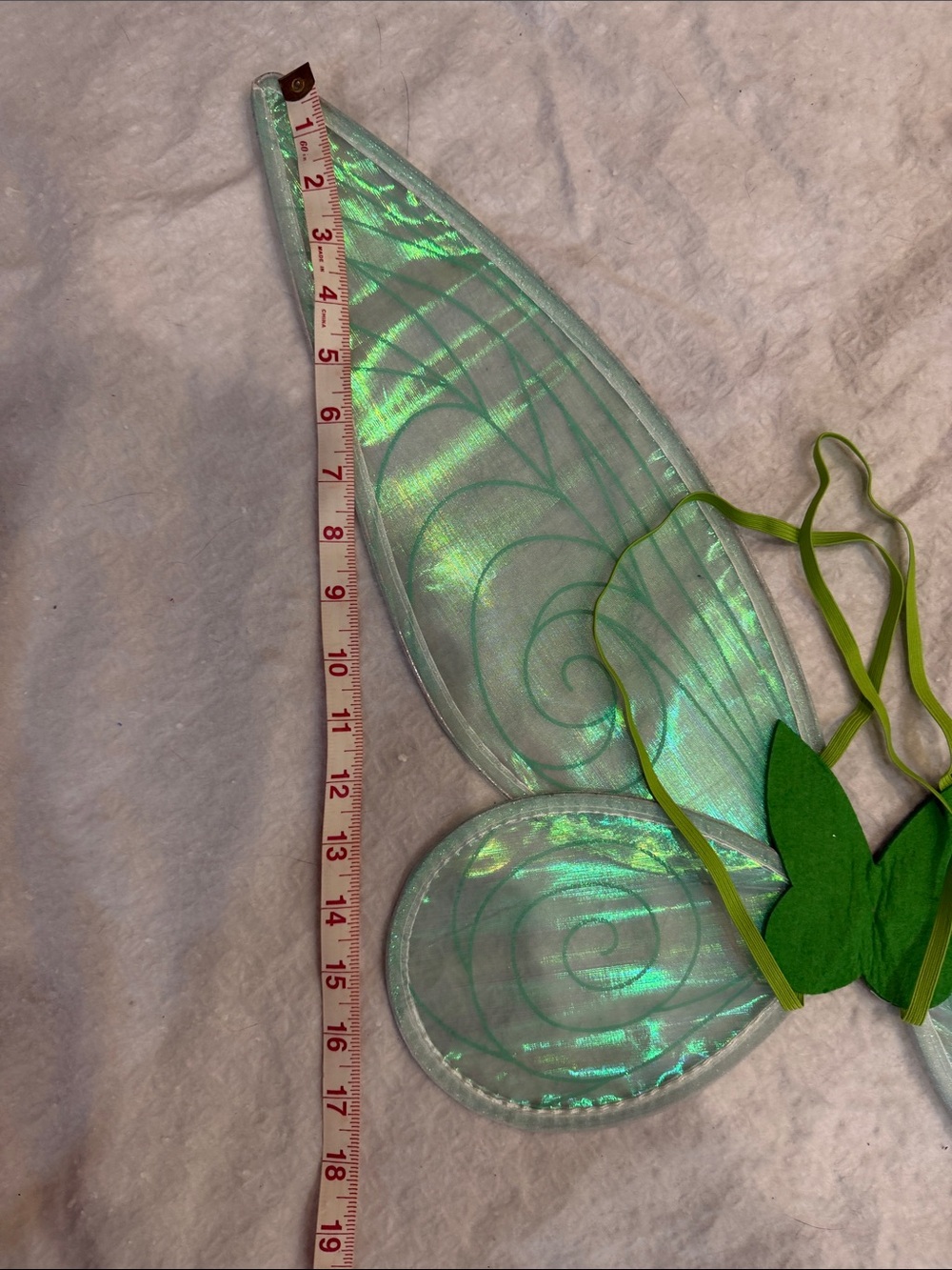 Iridescent Green Fairy Wings Costume Accessory - Picture 3 of 5